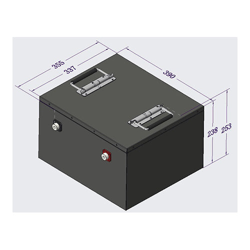 24V 230Ah battery with 200Amp Continuous BMS. 355 x 390 x 253mm - Polinovel - Quality Source Ltd