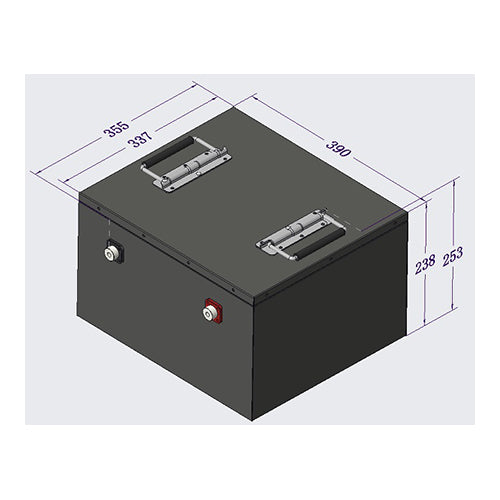 24V 230Ah battery with 200Amp Continuous BMS.  355 x 390 x 253mm - Polinovel - Quality Source Ltd